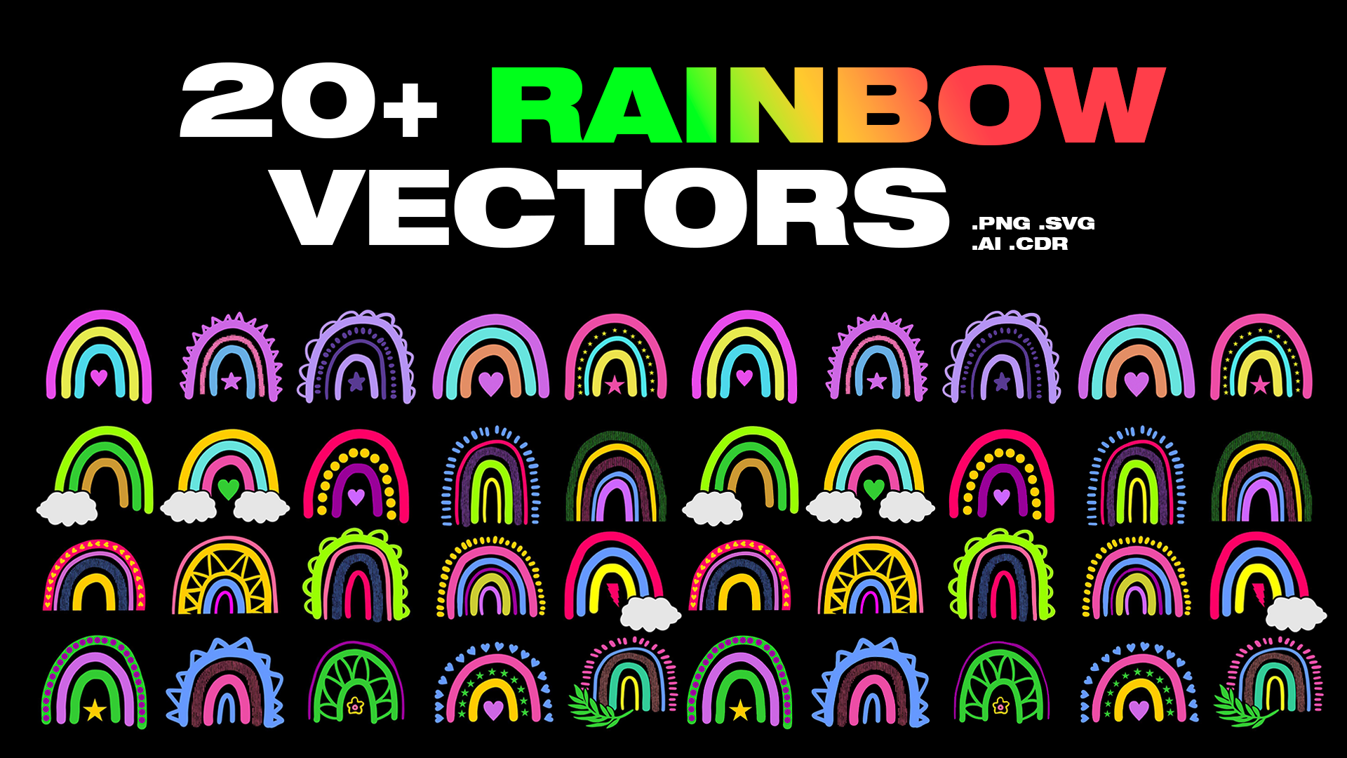 Rainbow Shapes & Vectors Pack 1.0