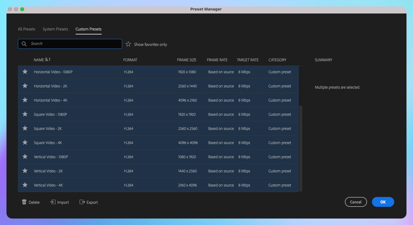 Premiere Pro Export Settings