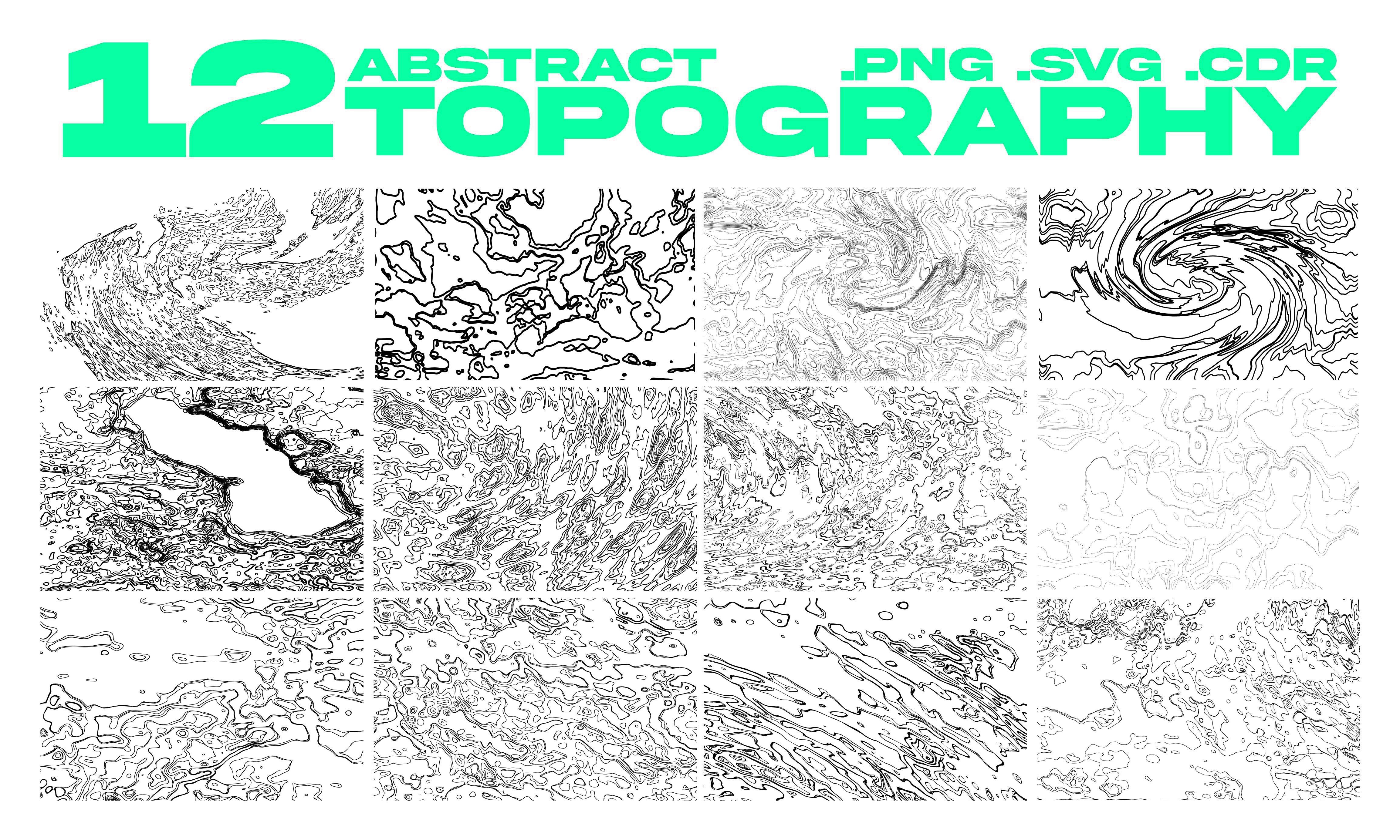 Topographic Map Vector Patterns Pack v1.0